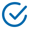 Blue check inside a blue circle